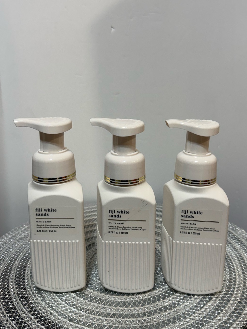 BBW Fiji White Sands Foaming Hand Soap Set of 3 NWT